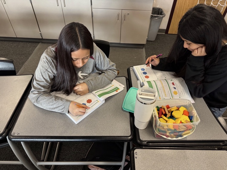 students working on math