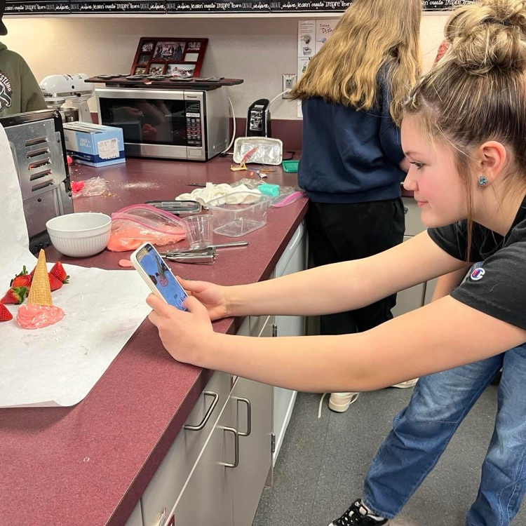student photographing their ice cream project