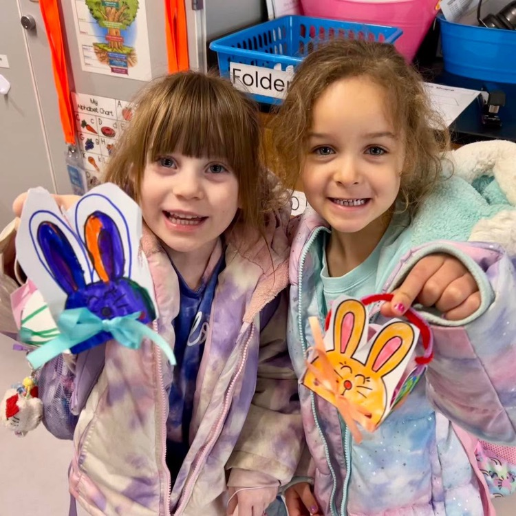 TK students with a bunny project