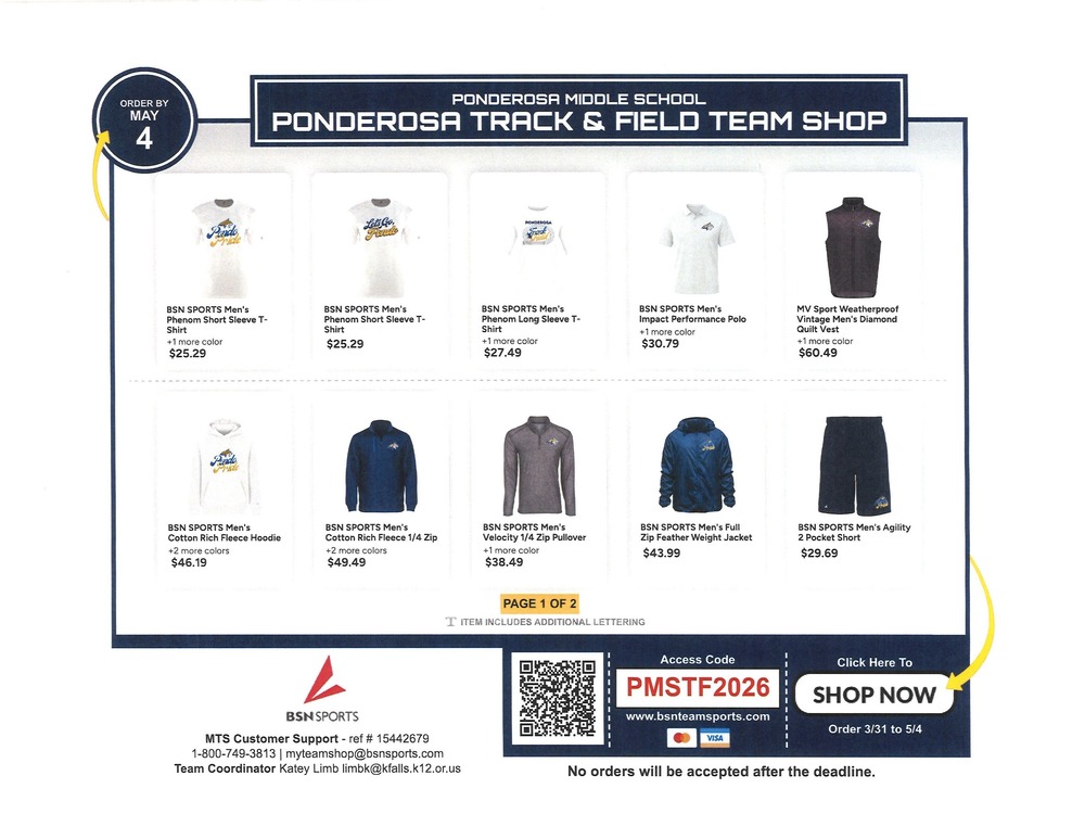 Ponderosa Track Fundraiser