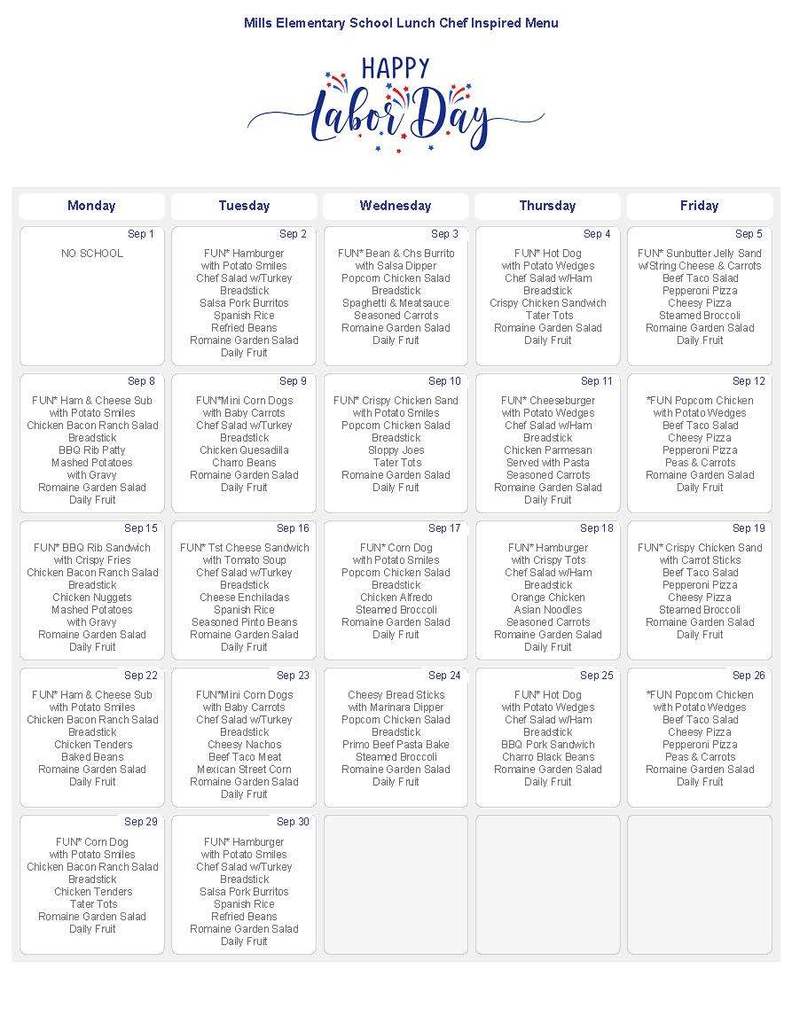 Mills Elementary Breakfast and Lunch Menu_Page_2