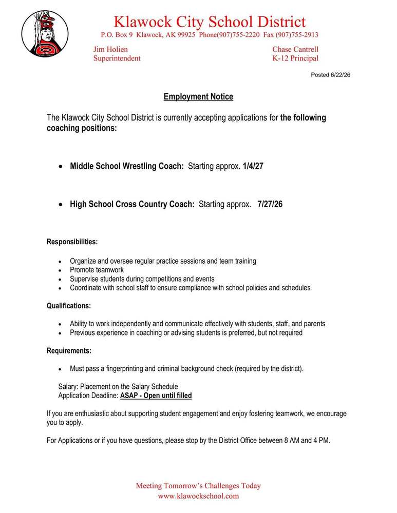 FY27 coaching positions