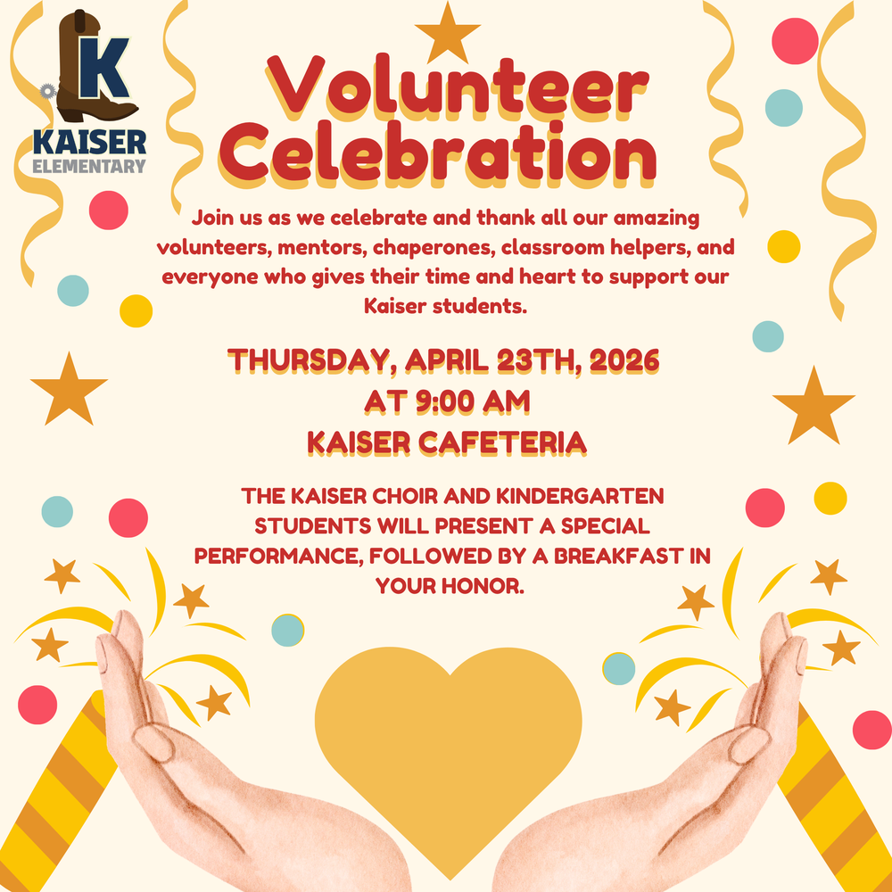 Volunteer Celebration Thursday, April 23rd at 9:00 am
