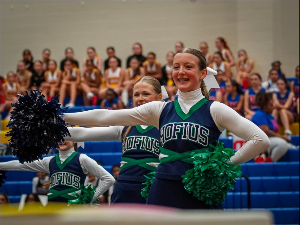 hofius cheerleader smiling