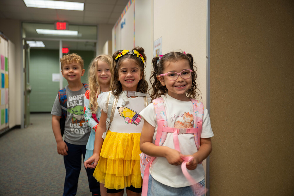 first week of school kids smile