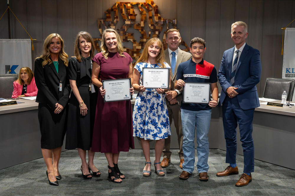 Photo of Kleb Student and Teacher Celebration at Board Meeting - October 2025