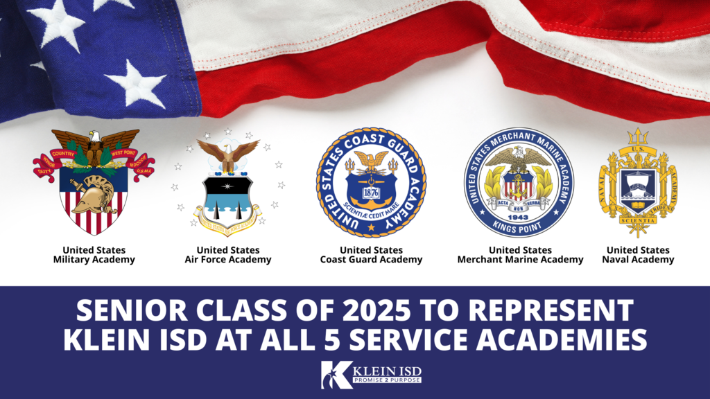 Senior Class of 2025 to Represent Klein ISD at all 5 Service Academies