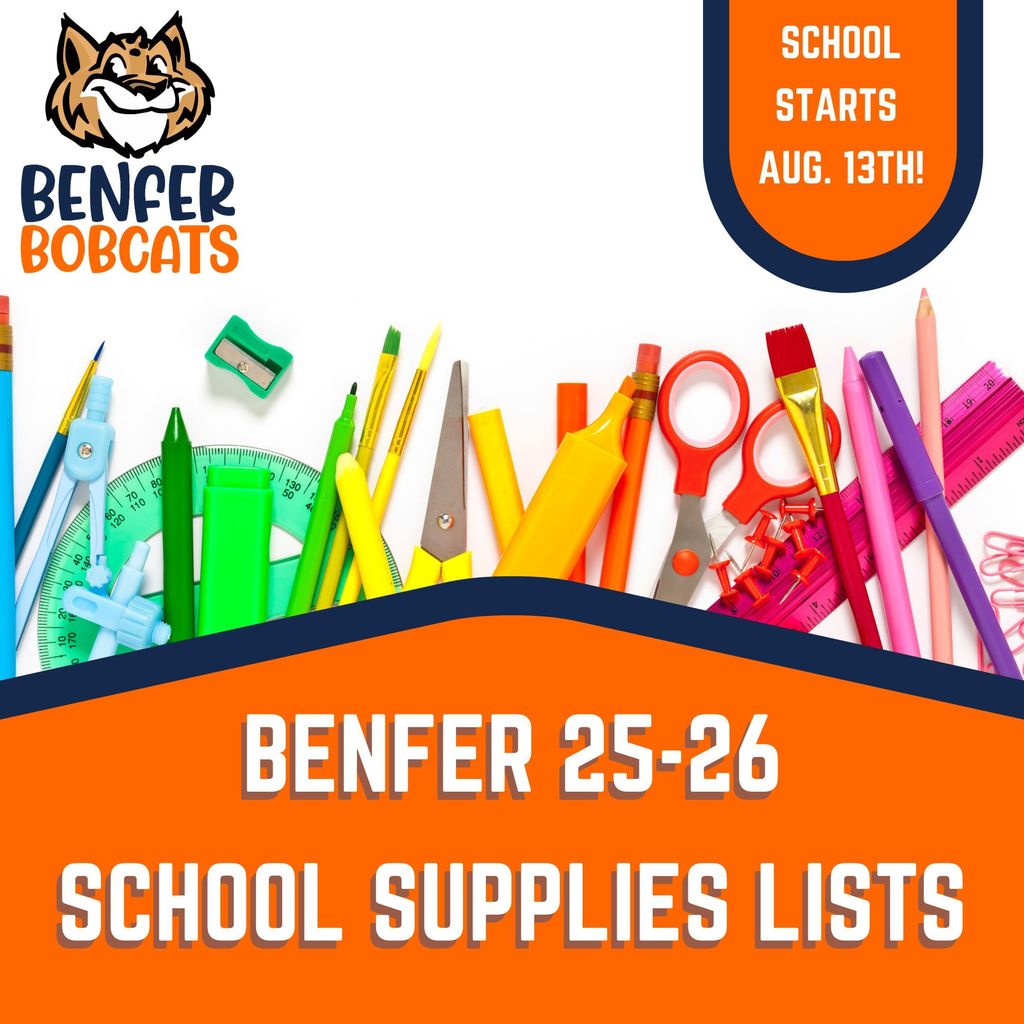 Benfer 25-26 School Supplies Lists