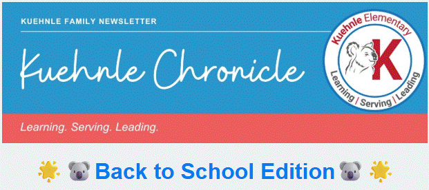 Graphic of back to school edition kuehnle chronicile