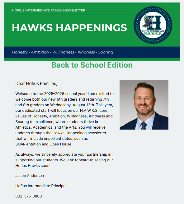 Hawks Happenings - Vol. 8, Issue 1