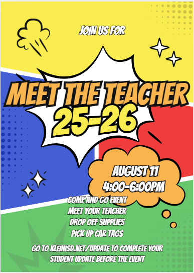 Back to school images with important Ehrhardt dates for the 25-26 back to school time. 
