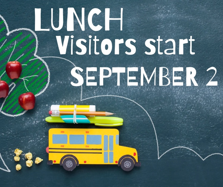 lunch visitors start September 2 graphic with bus and Apple 