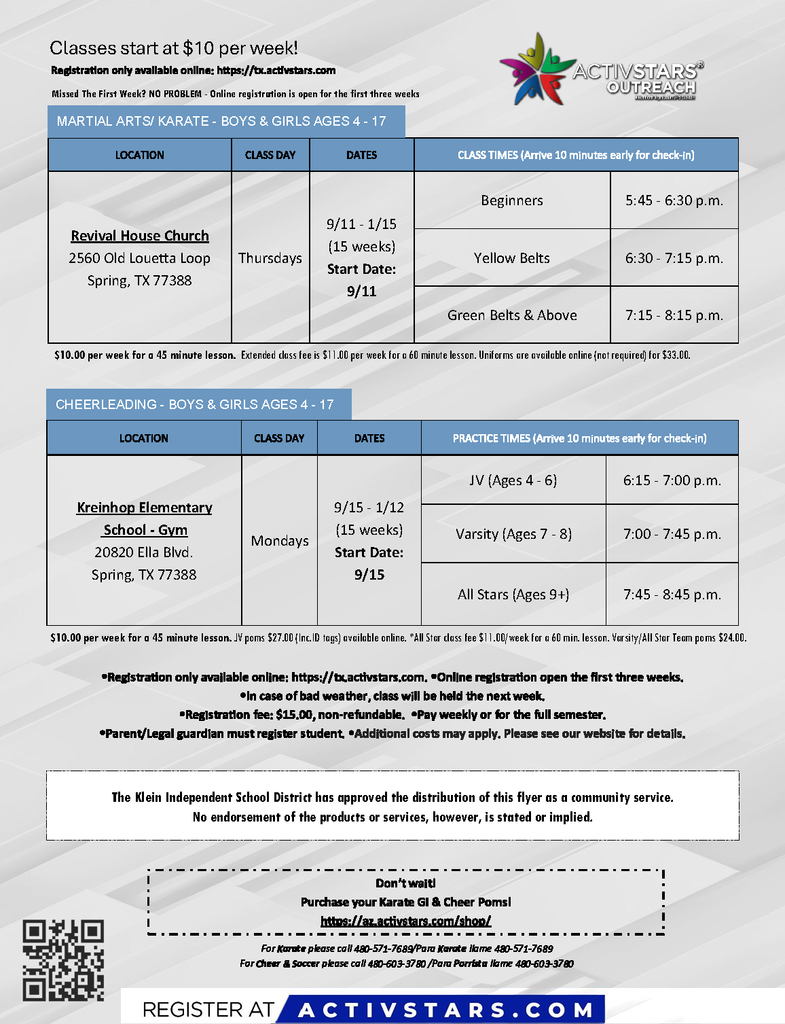 KISD Flyer Program - Activestars