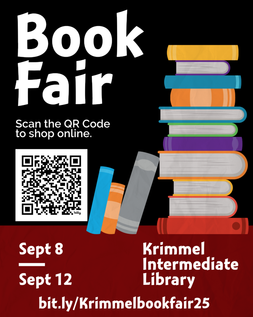 Book Fair Scan the QR Code to shop online Sept 8 - Sept. 12 Krimmel Intermediate Library bit.ly/Krimmelbookfair25