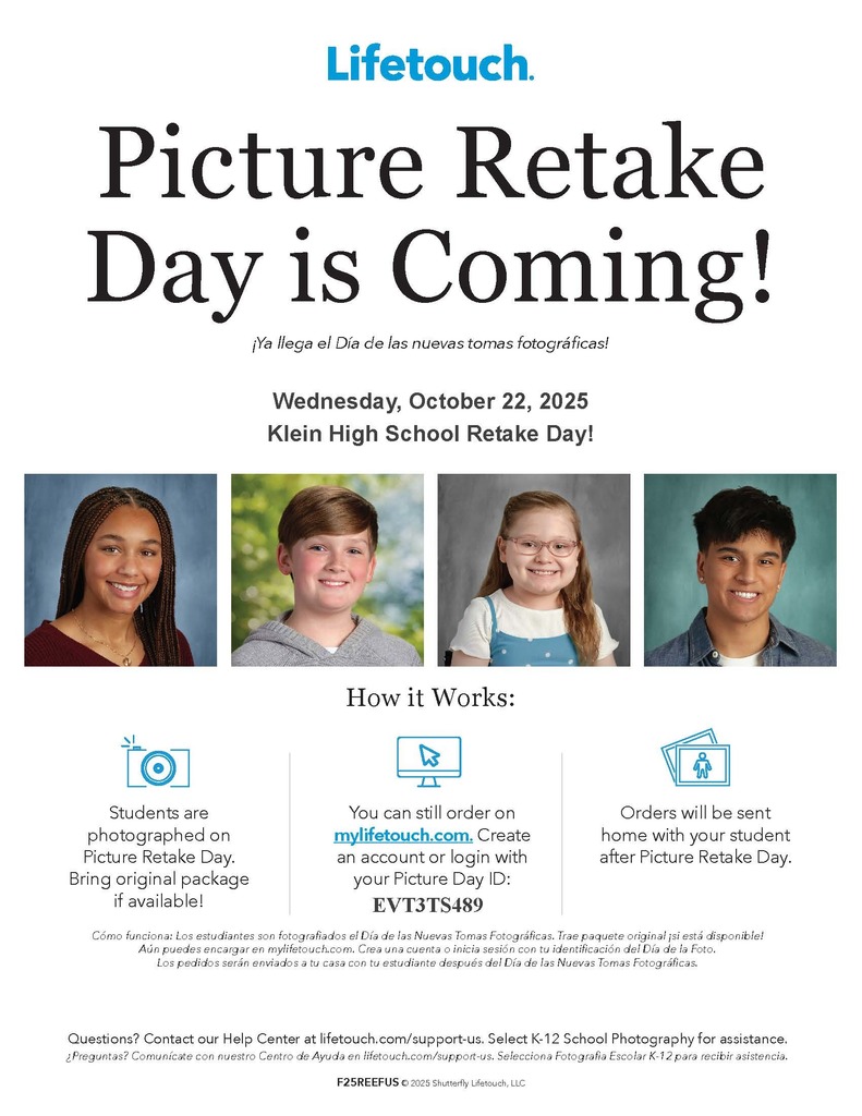 Picture Retake Day, Wednesday Oct. 22