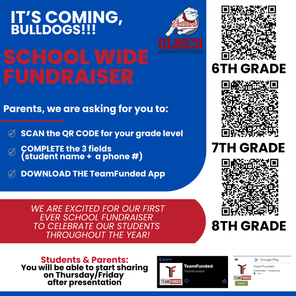 Flyer with QR code for school wide fundraiser