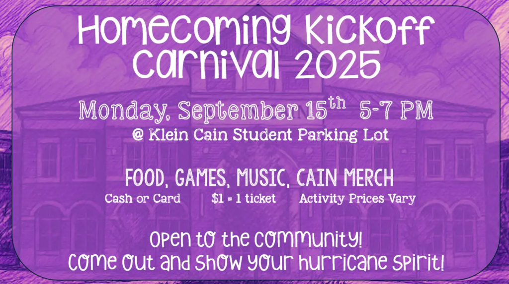 Homecoming Kickoff Flyer for September 15th.