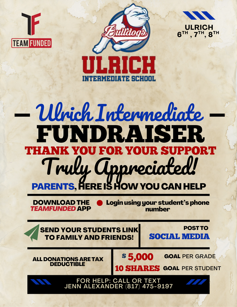 Fundraiser flyer  with goals 