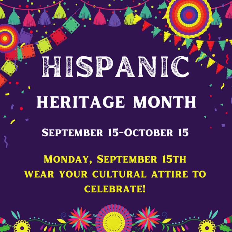 Hispanic heritage month with purple background