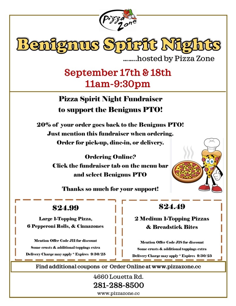 Pizza  Zone spirit night