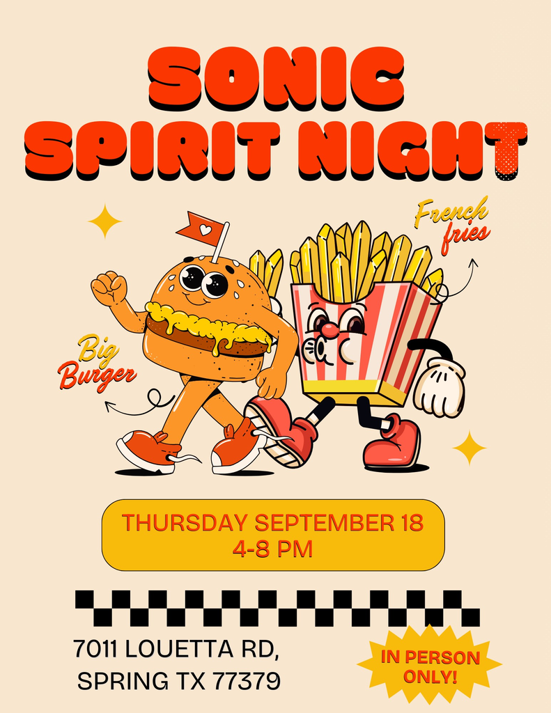 Sonic Spirit Night September 18 from 4-8 PM