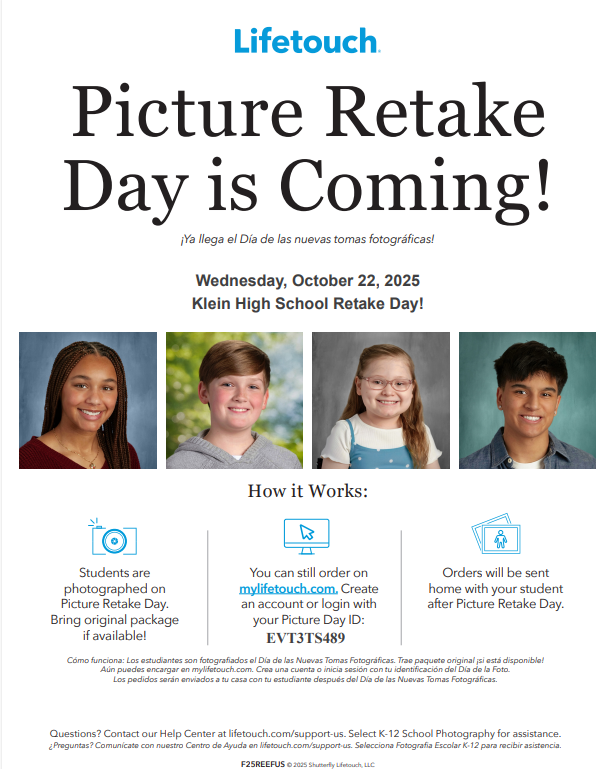 Picture Retake Day, Wednesday Oct. 22