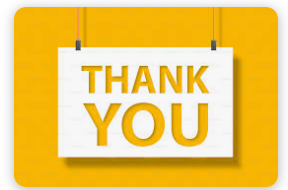 Thank you note on white paper with a yellow background 