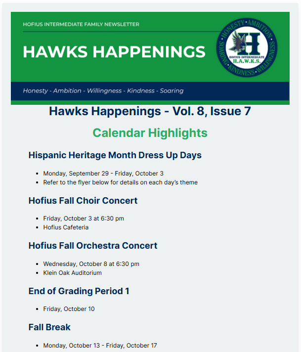 Hawks Happenings - Vol. 8, Issue 7