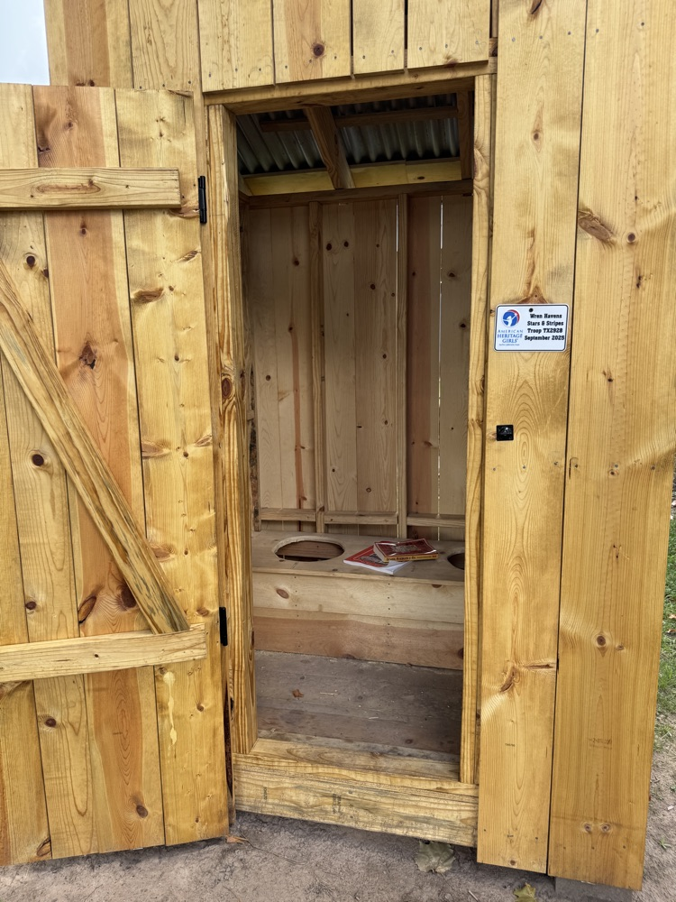 An outhouse 