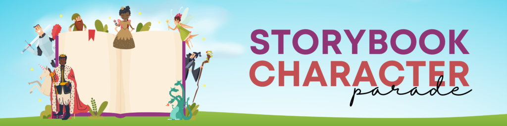 Story book character parade graphic