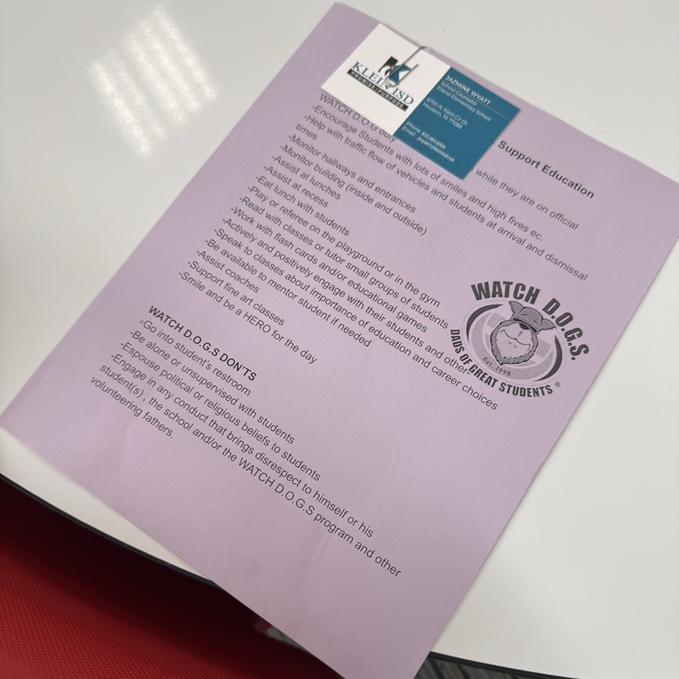 WATCH DOG welcome packet