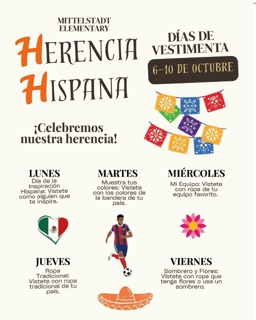 HIspanic Heritage Monthe flyer in Spanish