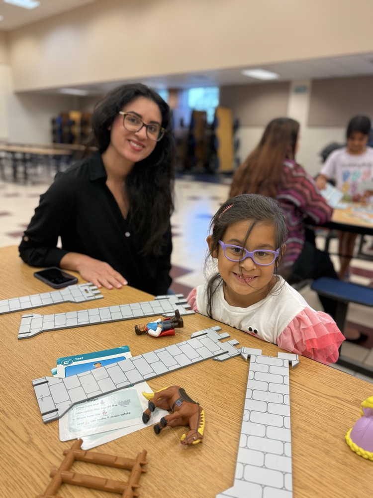 students and families at game night