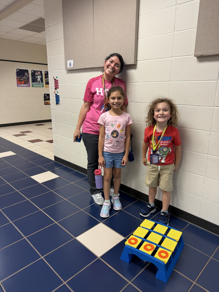 students and families at game night