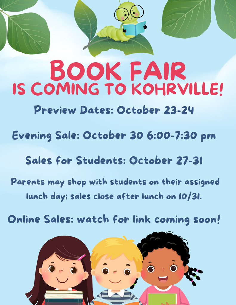 Preview Dates: October 23-24 Evening Sale: October 30 6:00-7:30 pm Sales for Students: October 27-31 Parents may shop with students on their assigned lunch day; sales close after lunch on 10/31. Online Sales: watch for link coming soon!