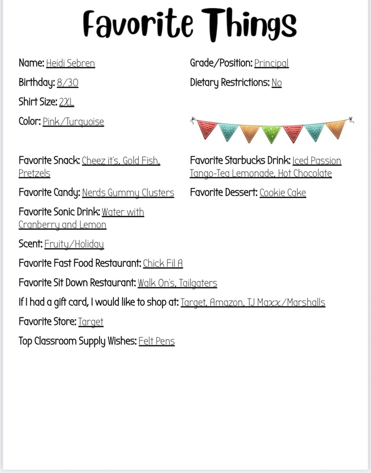 favorite things list