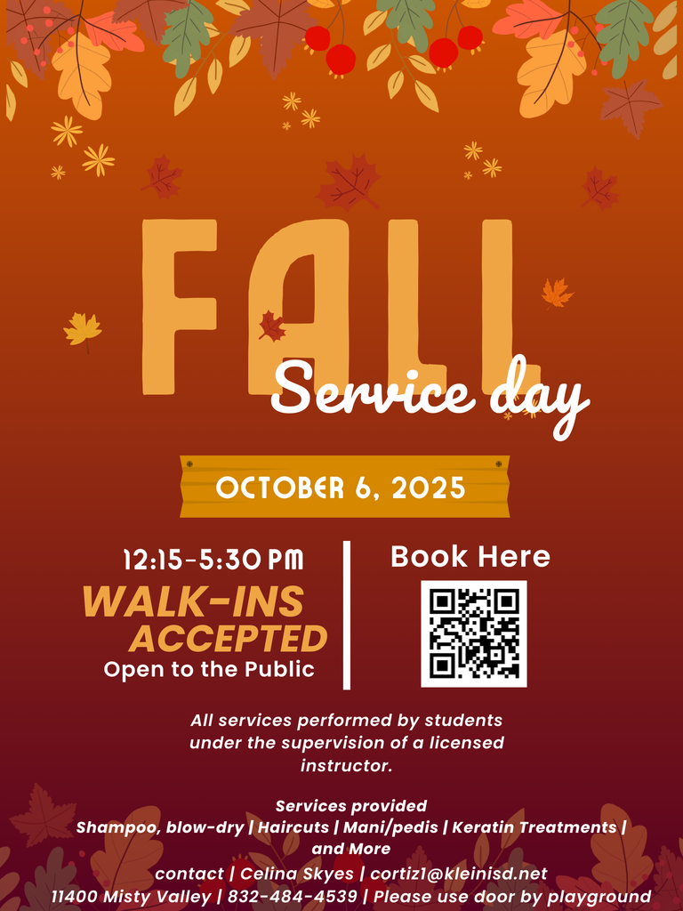 Fall Service Flyer - Fall color (Orange, brown, green) leaves decorate the flyer.