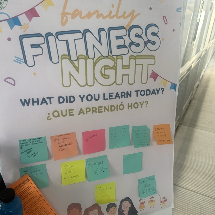 fitness night poster with exit tickets from families