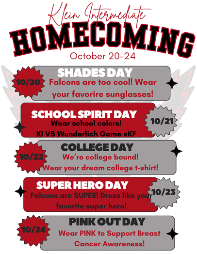 Homecoming Dress Up Days This Week