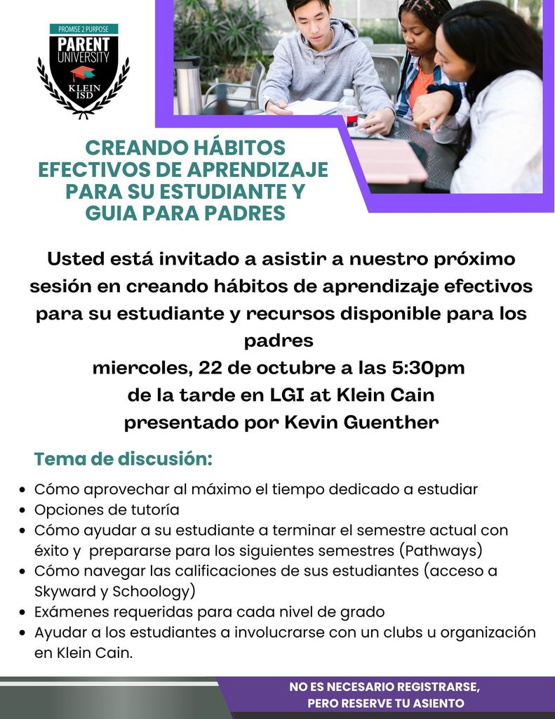 Parent University 10/22