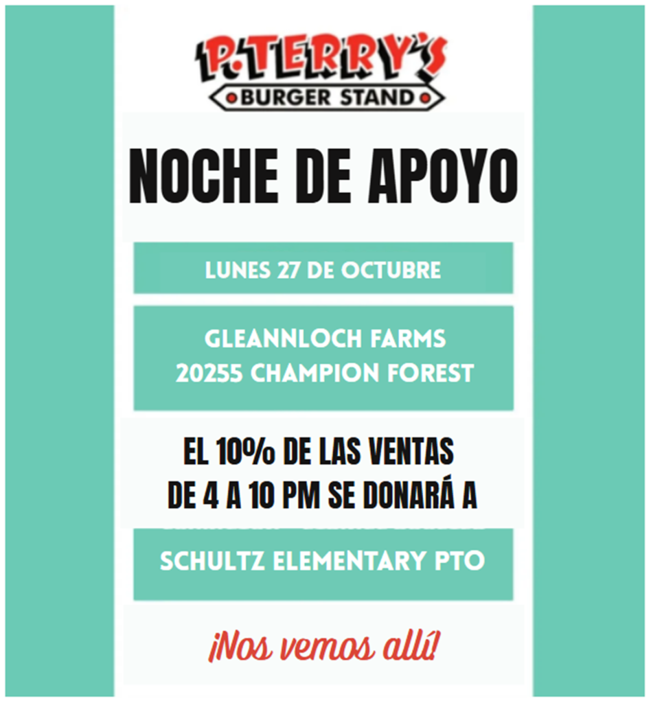 Spirit Night - P. Terry's  spanish