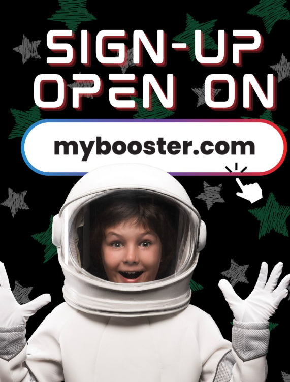 student in spacesuit promoting Boosterthon