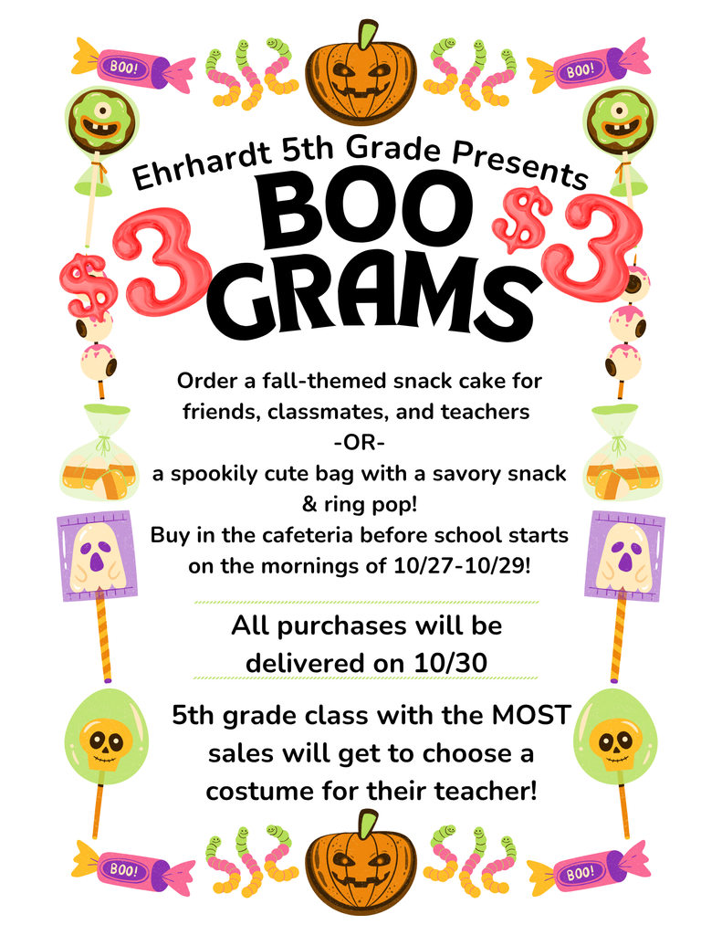 Halloween images with Boo Gram information 