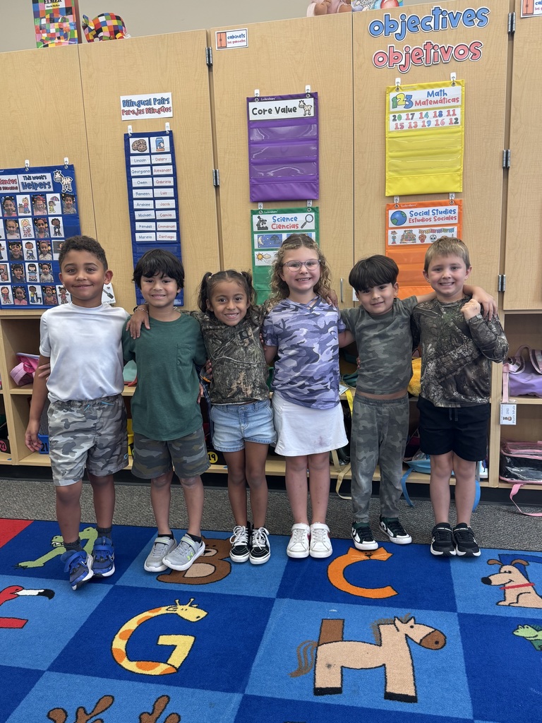 Students pose for camo day