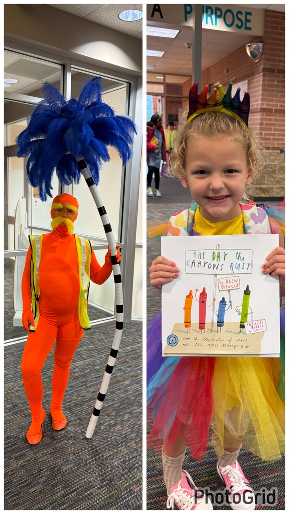 students and teachers dressed as storybook characters 