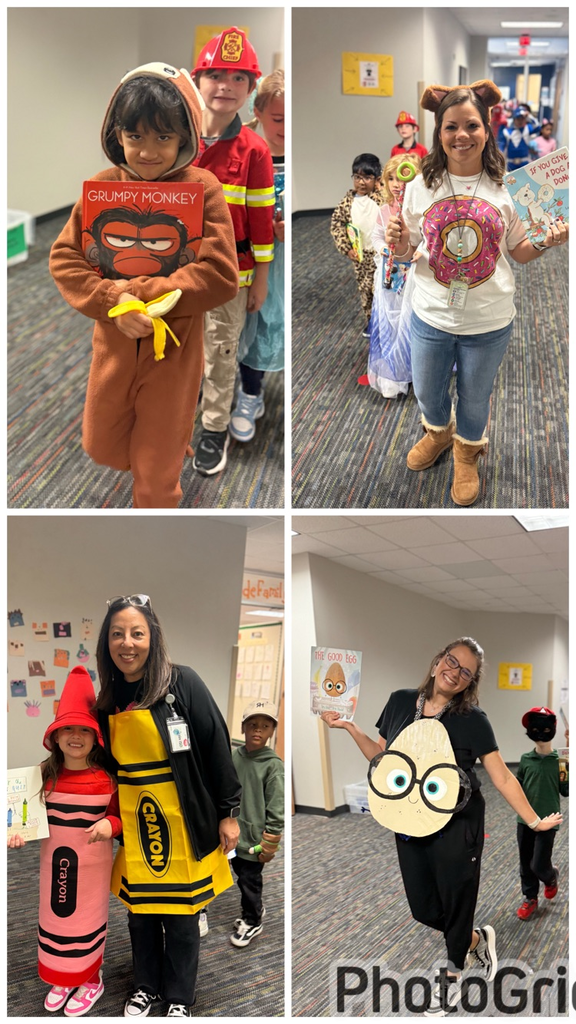 students and teachers dressed as storybook characters