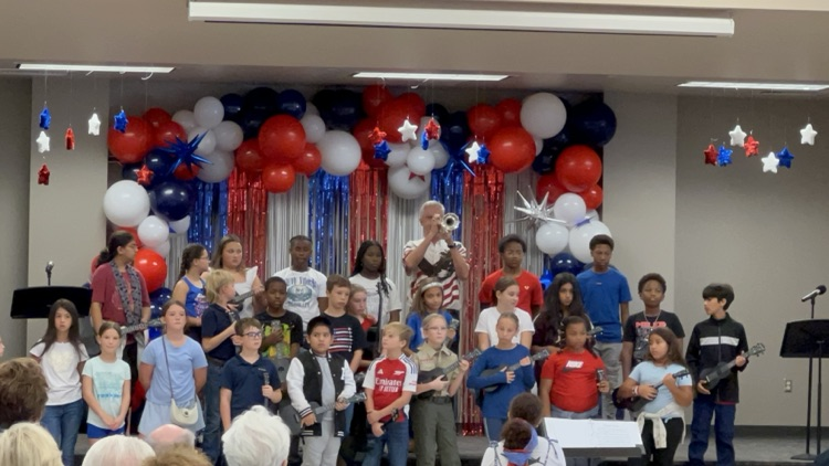 students at Veterans Day program