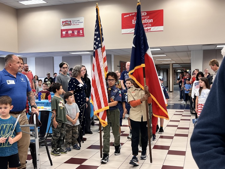 students at Veterans Day program