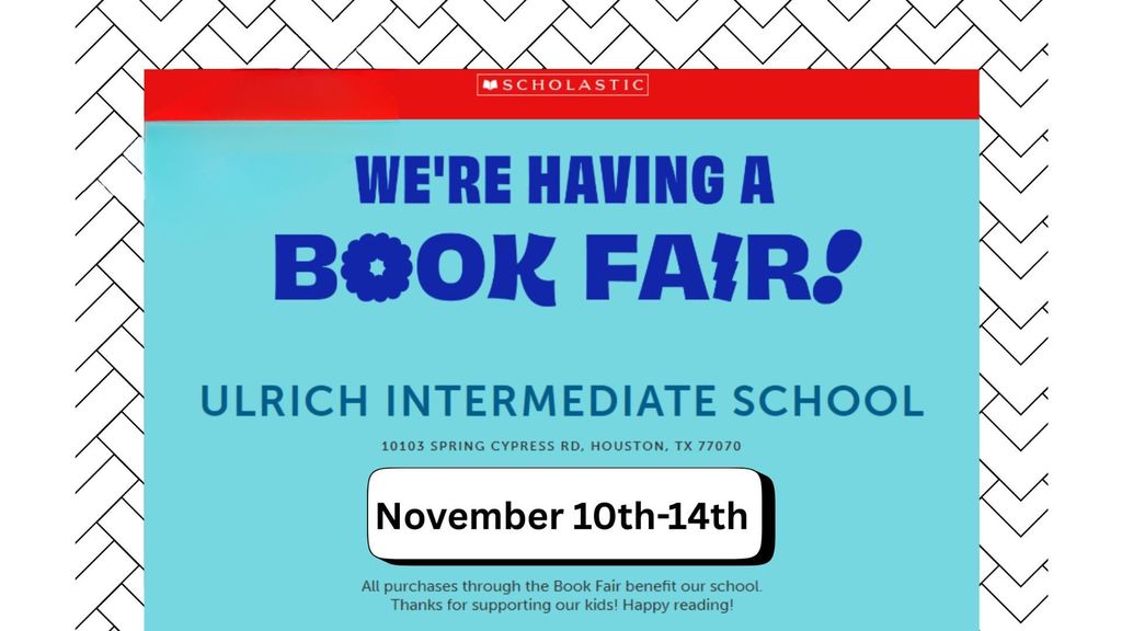 Book fair announcement for November 10-14.