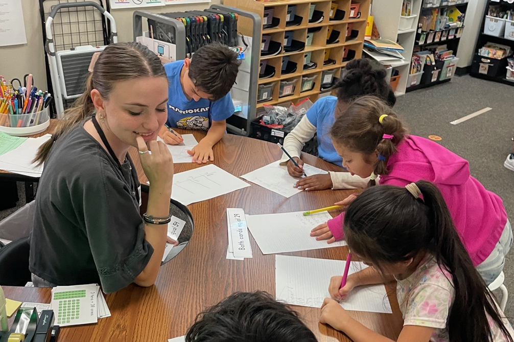Klein Collins students leading a small group